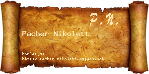Pacher Nikolett névjegykártya